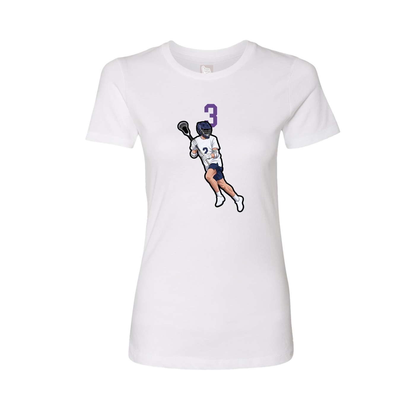Fitted Women's Tee — Number Top in White