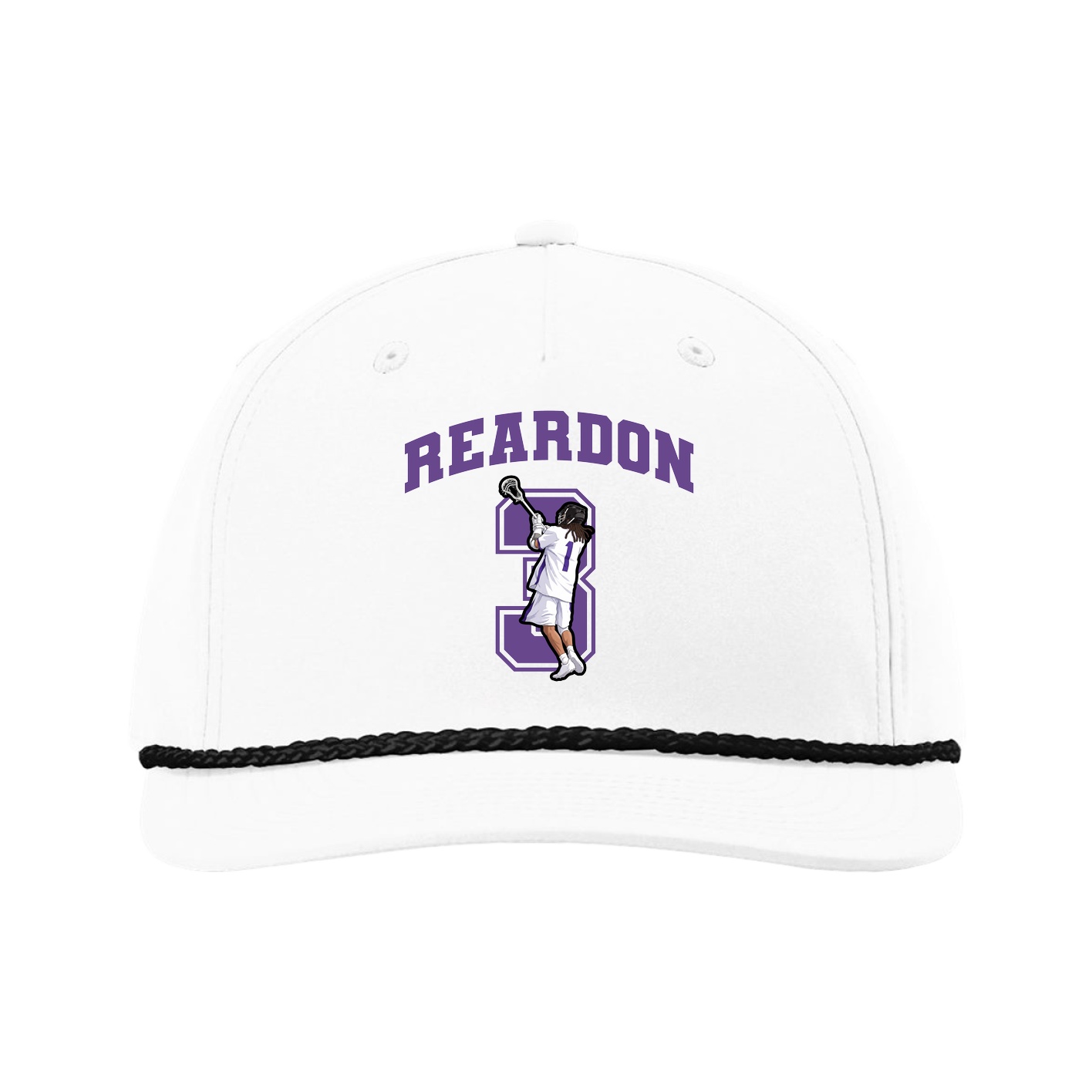 Five-Panel Classic Rope Cap — Number in White