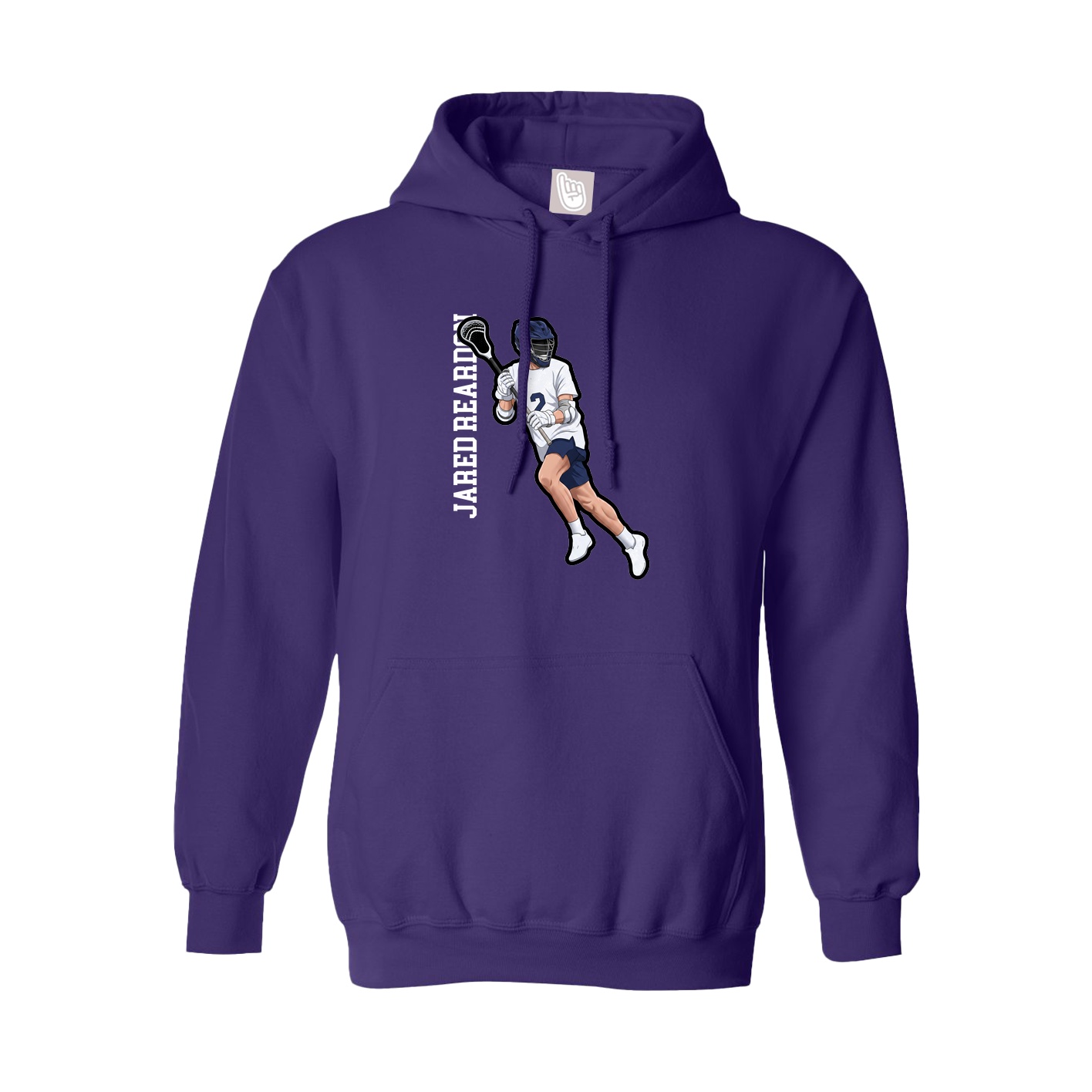 Youth Hoodie — Name Vertical in Purple