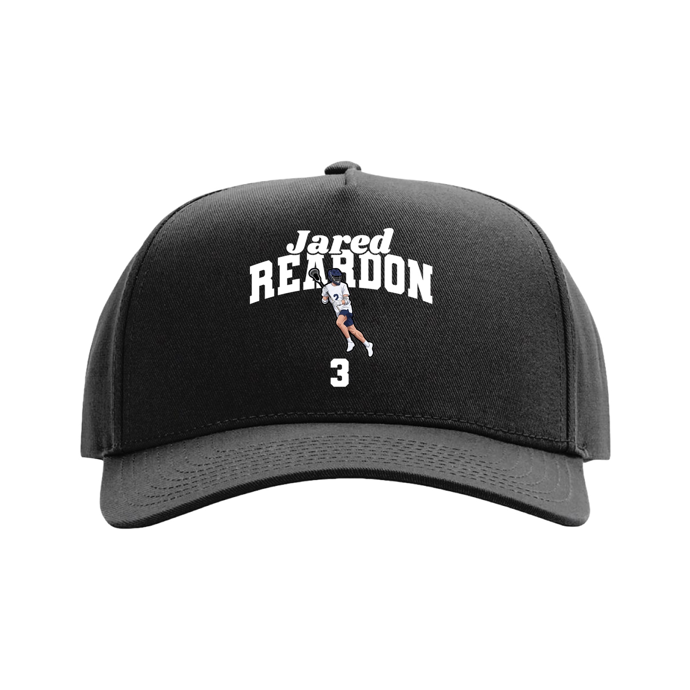 Full Fabric Five-Panel Champ Cap — Signature Arch in Black