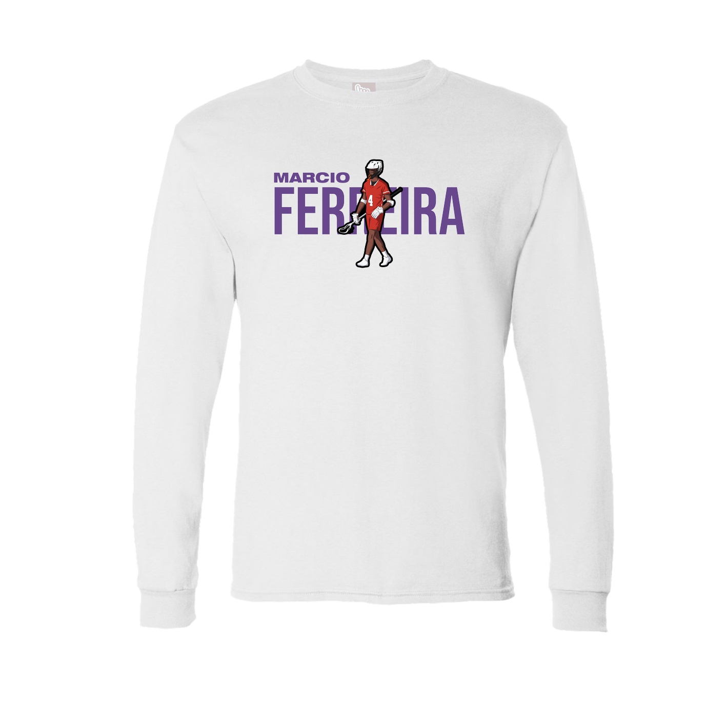 Long Sleeve Tee — Player Name in White