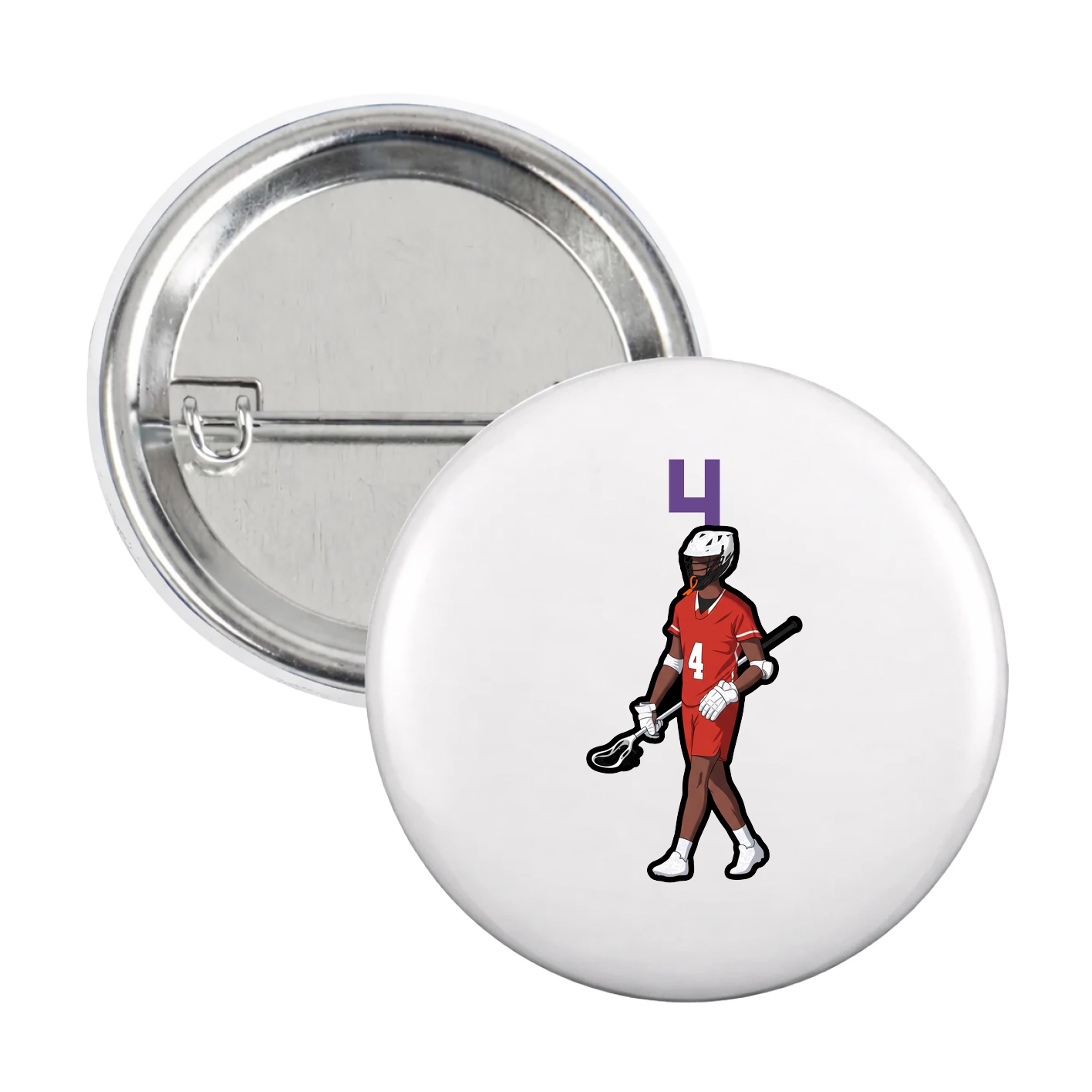 Game Day Button — Number Top in White
