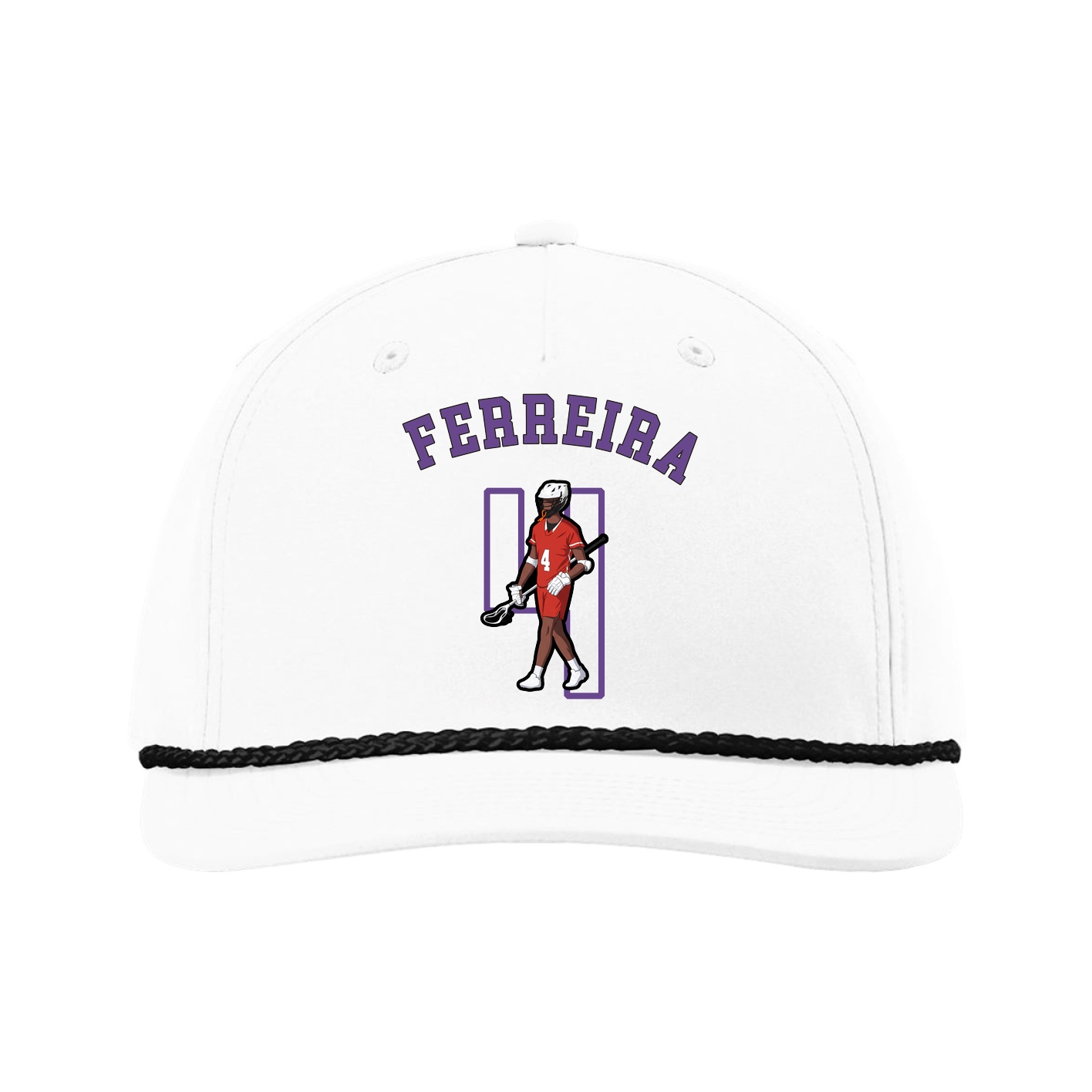 Five-Panel Classic Rope Cap — Shirsey Arch in White