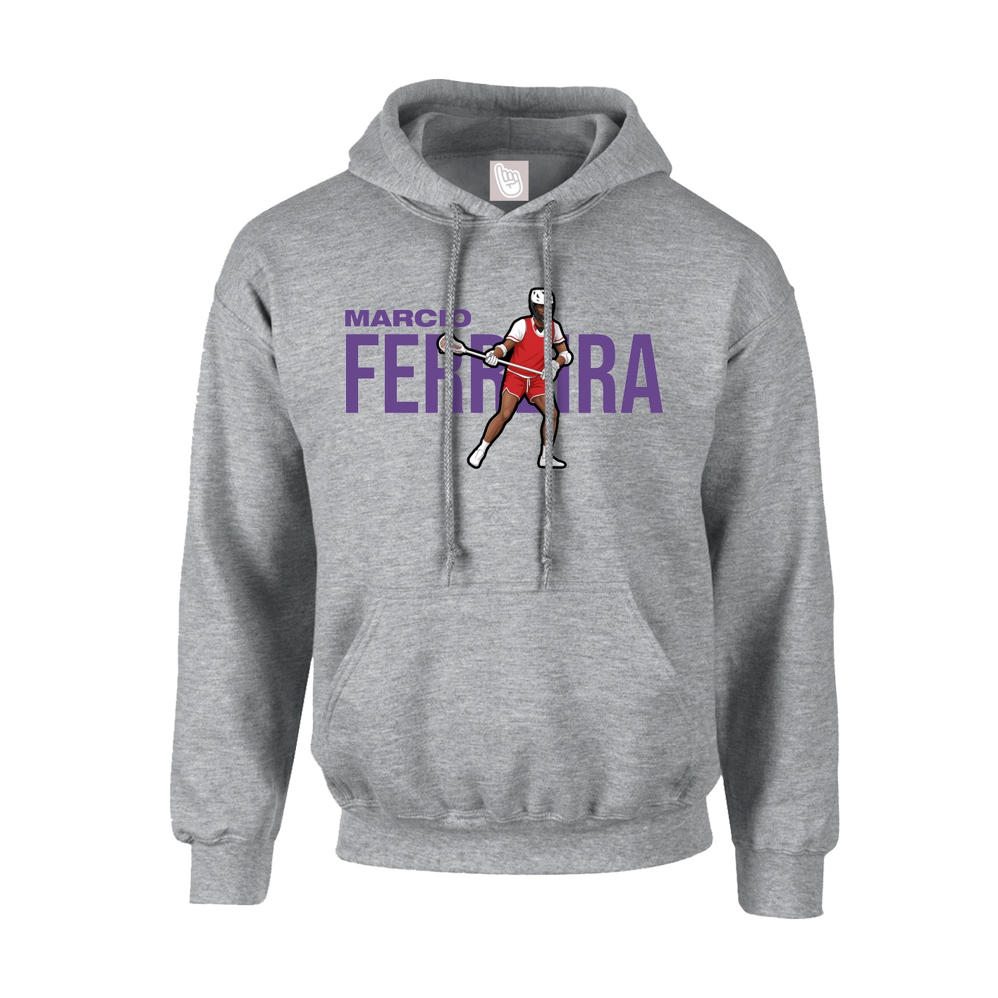 Hoodie — Player Name in Grey