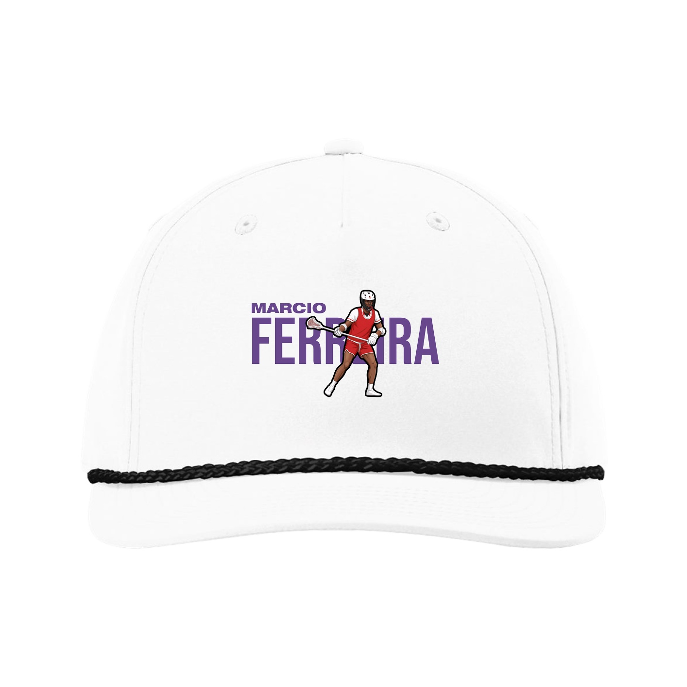 Five-Panel Classic Rope Cap — Player Name in White