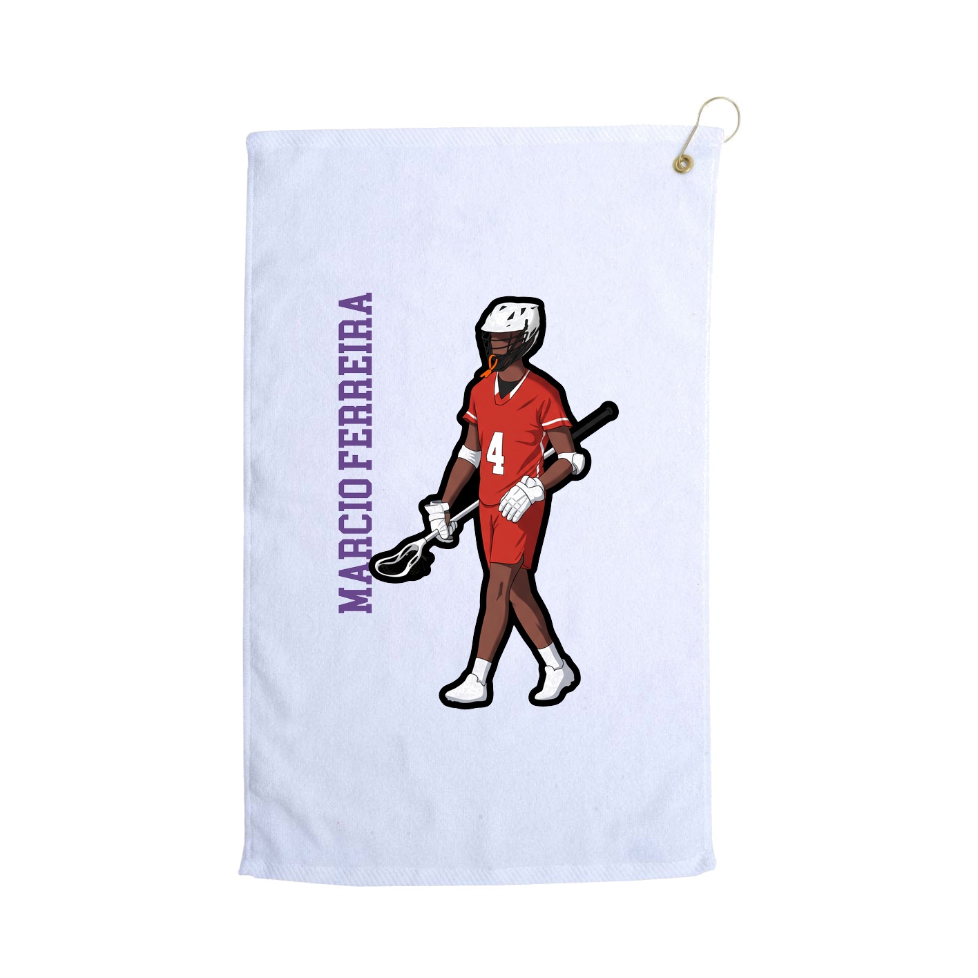 Golf Towel — Name Vertical in White