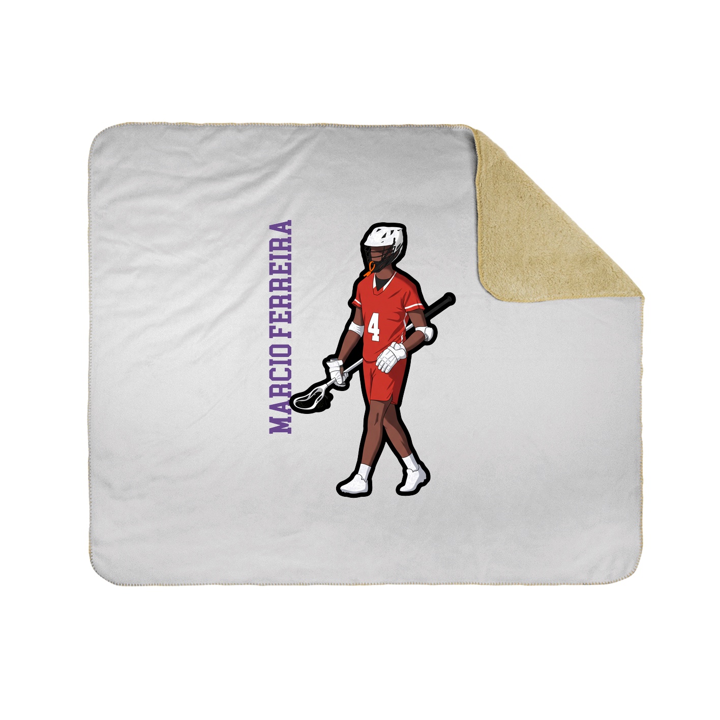Throw Blanket — Name Vertical in White