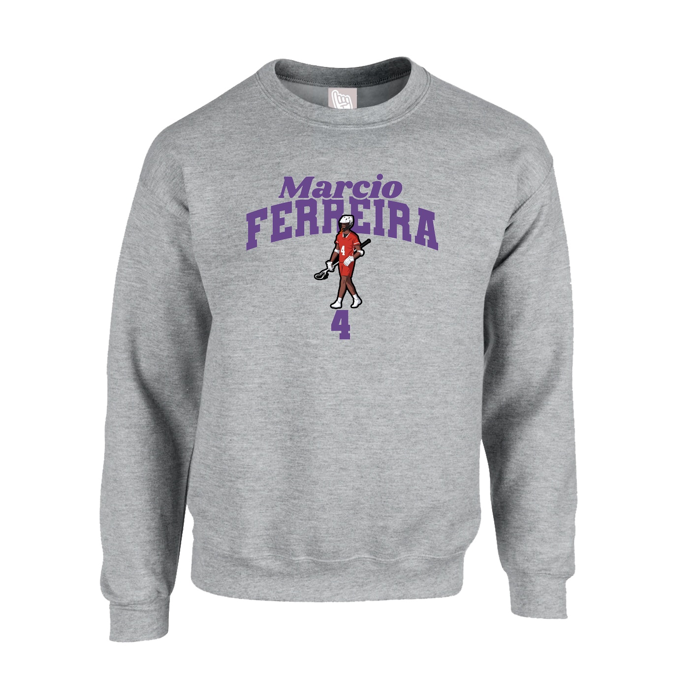 Fleece Crew — Signature Arch in Grey