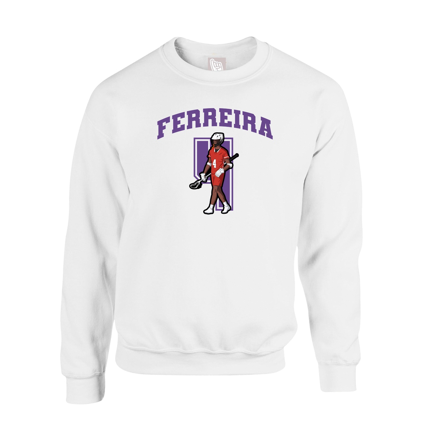 Fleece Crew — Number in White