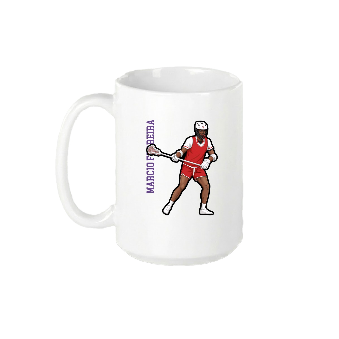 15oz Coffee Mug — Name Vertical in White