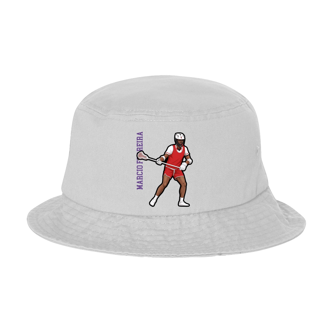 Bucket Cap — Name Vertical in White