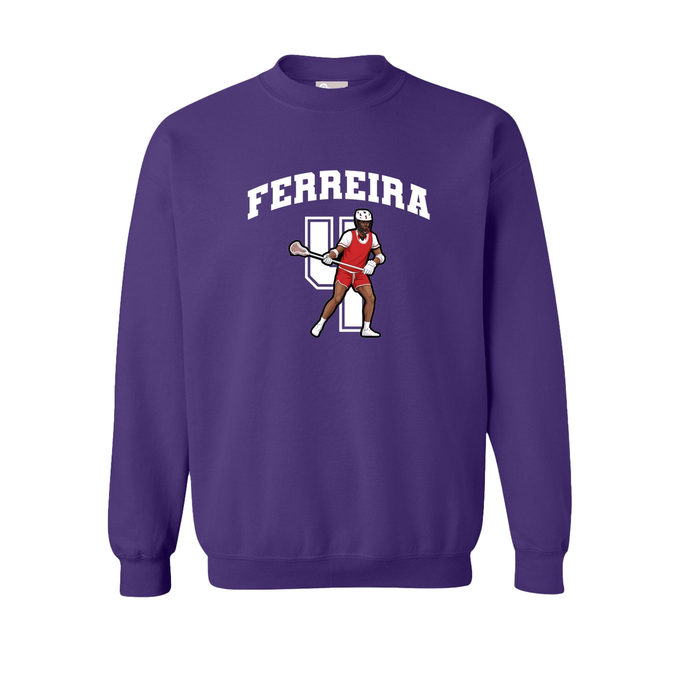 Fleece Crew — Number in Purple