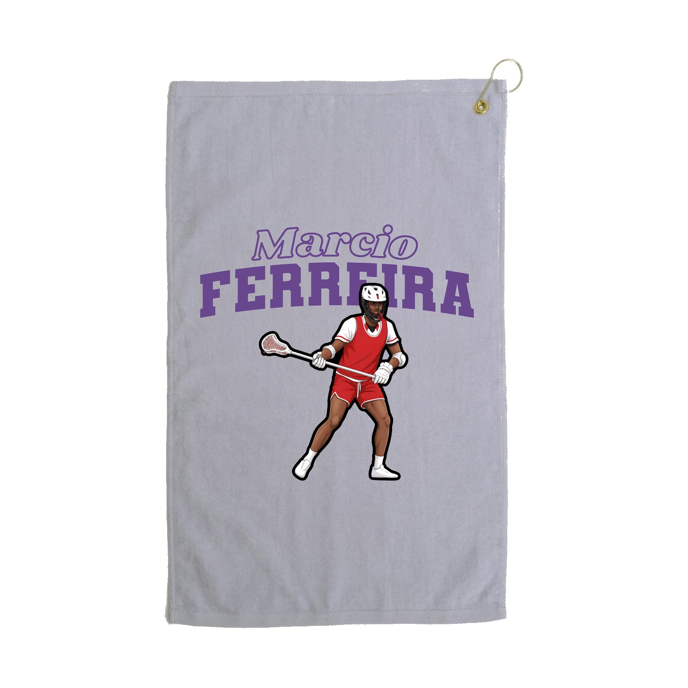 Golf Towel — Name Arch in Grey