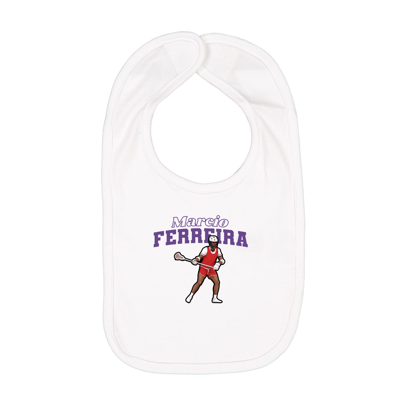 Infant Bib — Name Arch in White