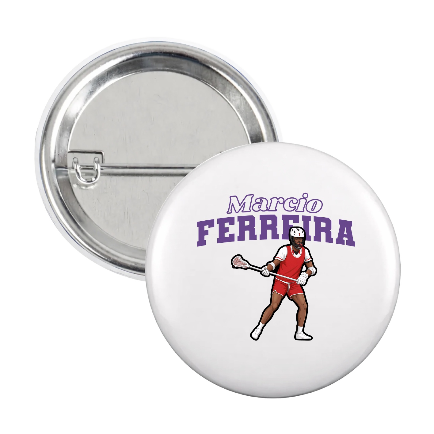 Game Day Button — Name Arch in White