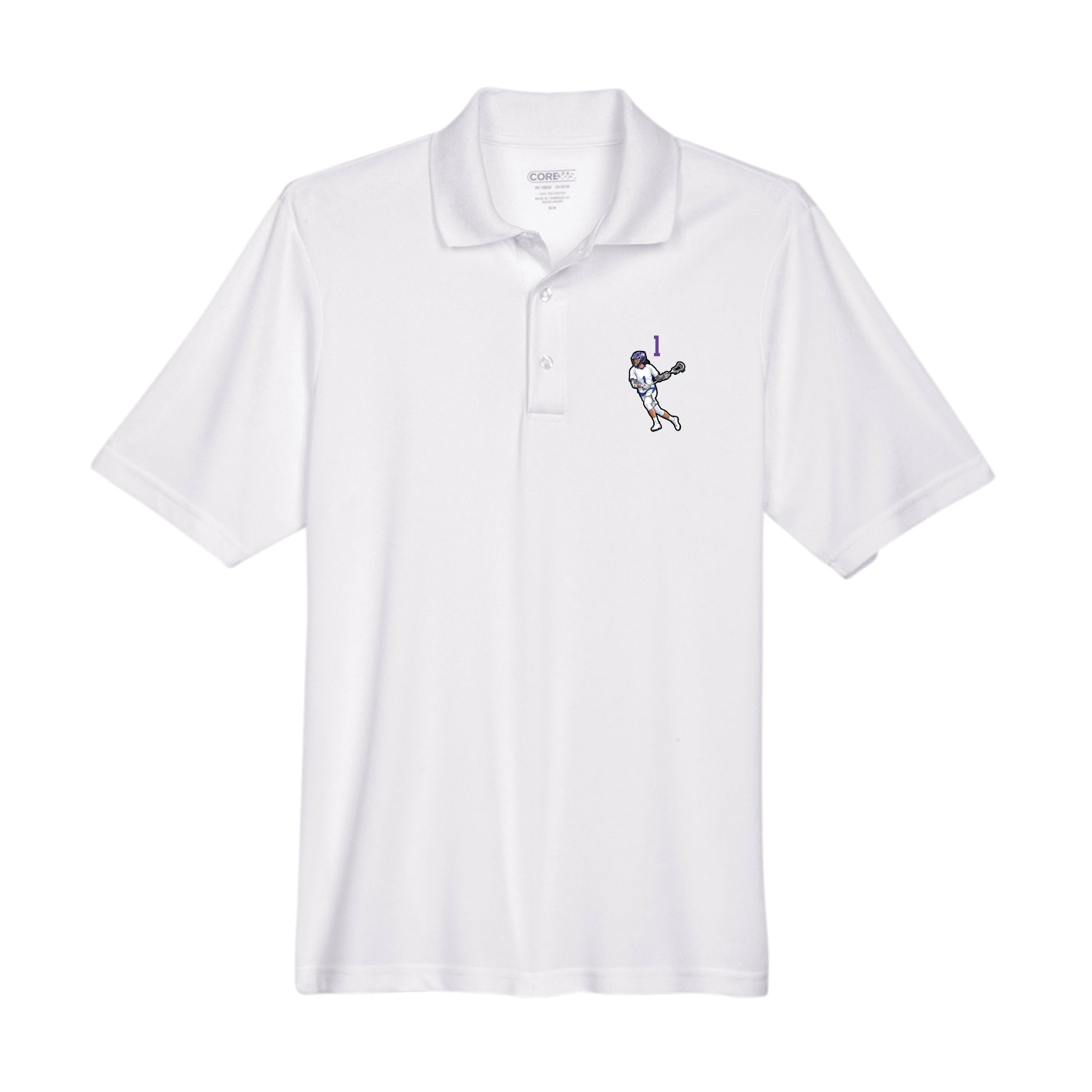 Performance Polo — Number Top in White