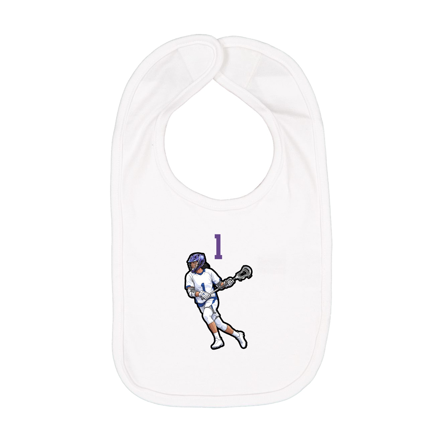 Infant Bib — Number Top in White