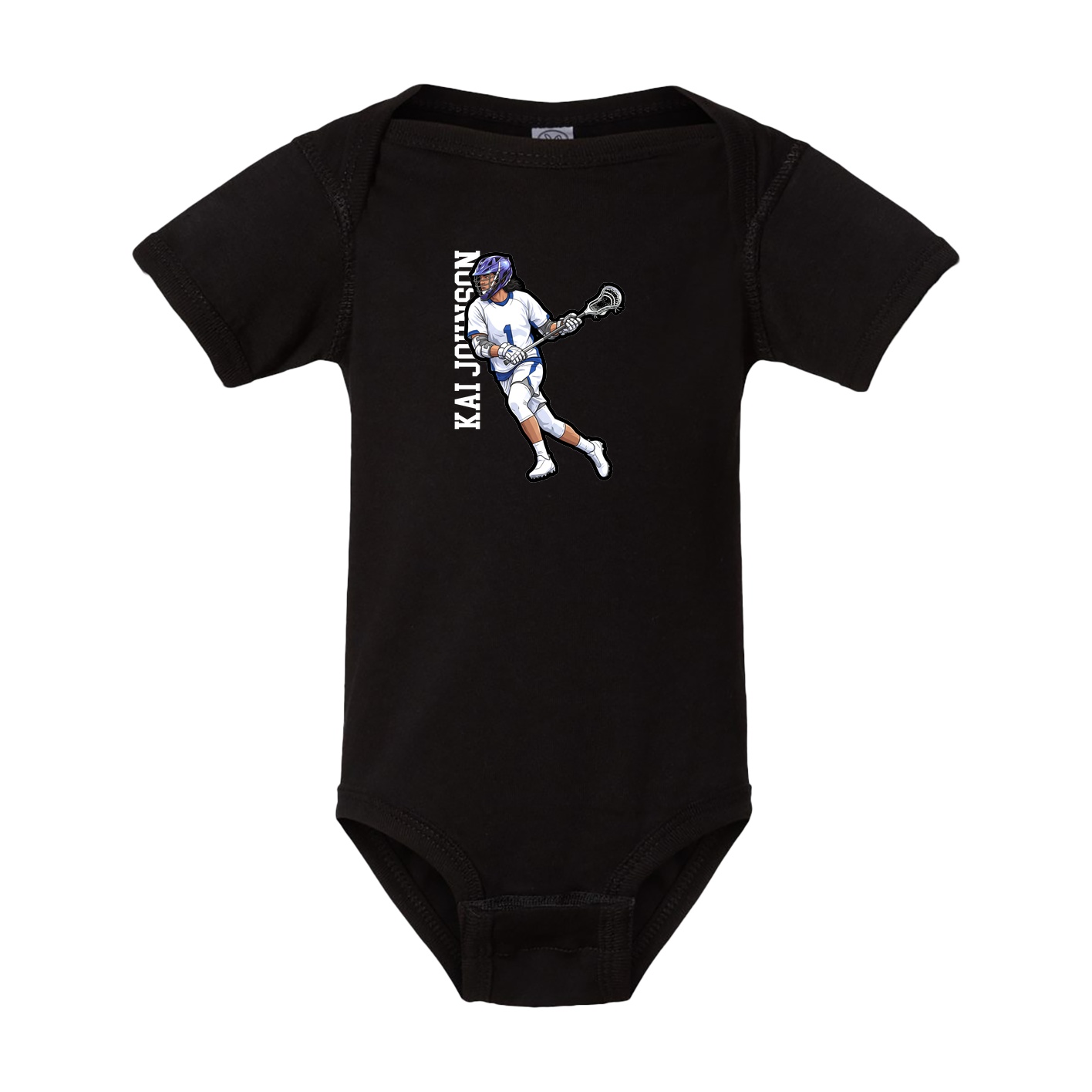 Baby Onesie — Name Vertical in Black