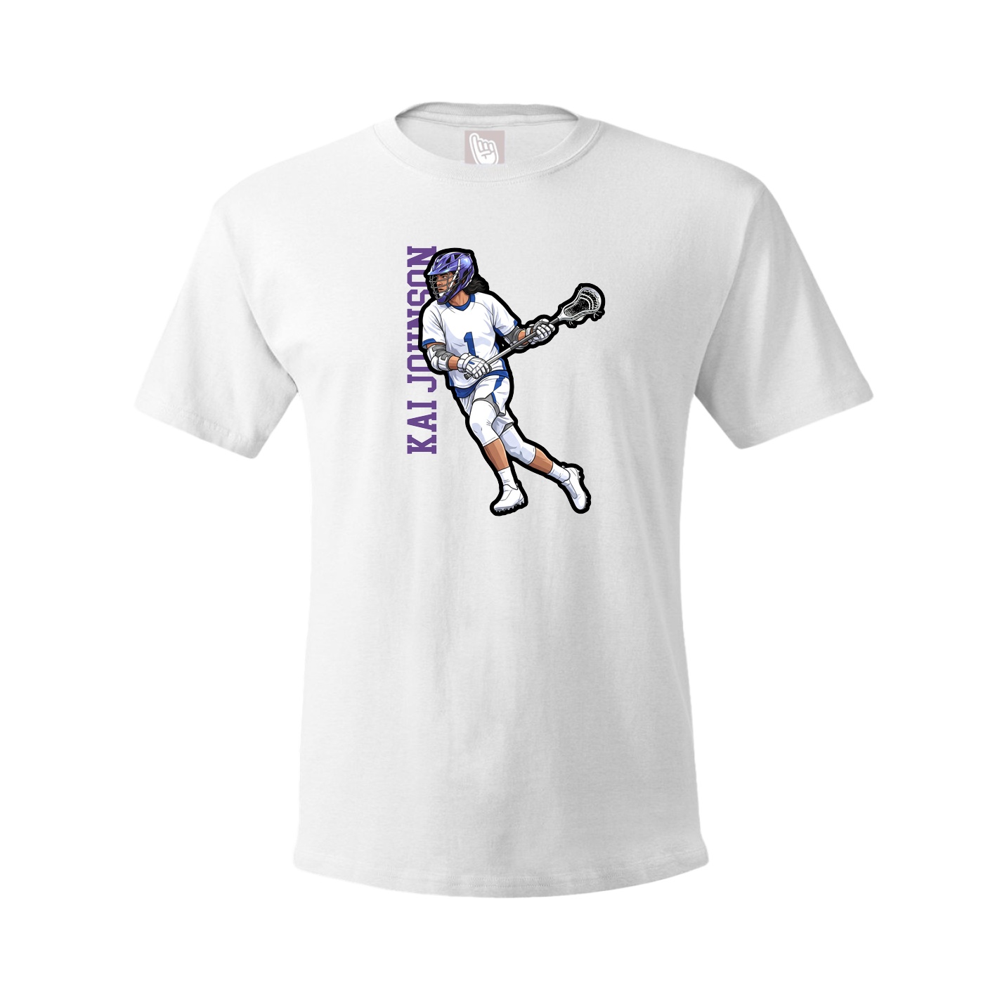 Youth Tee — Name Vertical in White