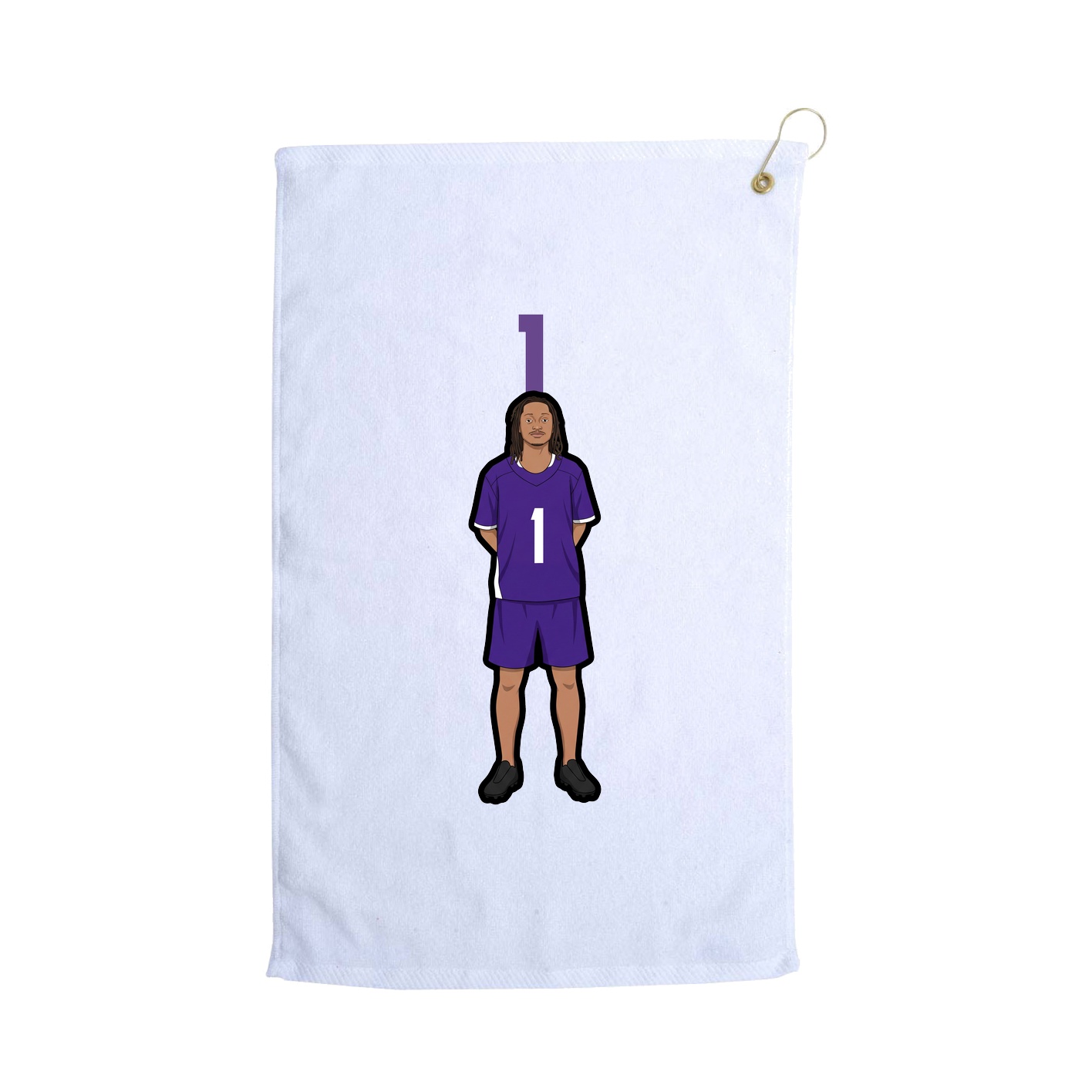 Golf Towel — Number Top in White
