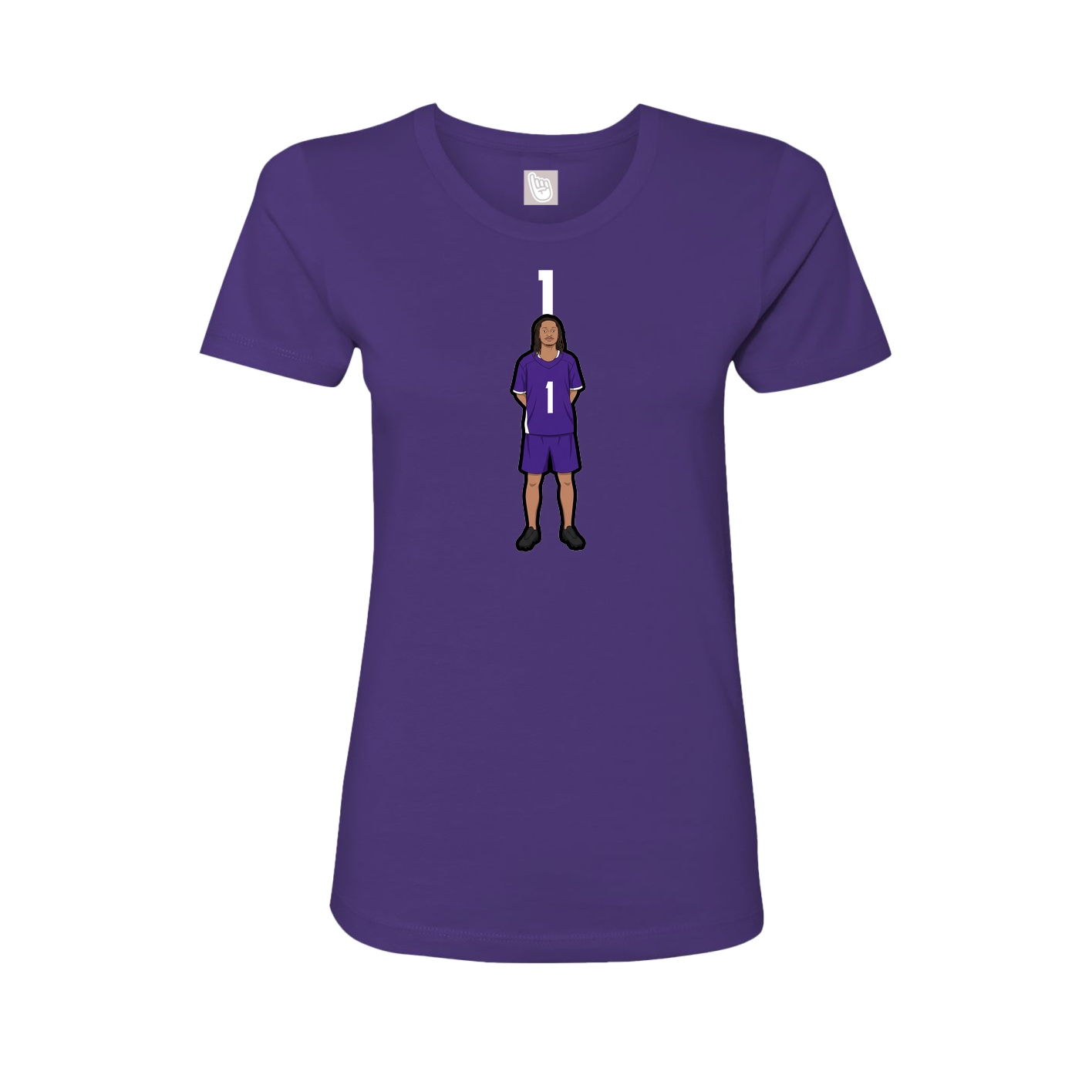 Fitted Women's Tee — Number Top in Purple