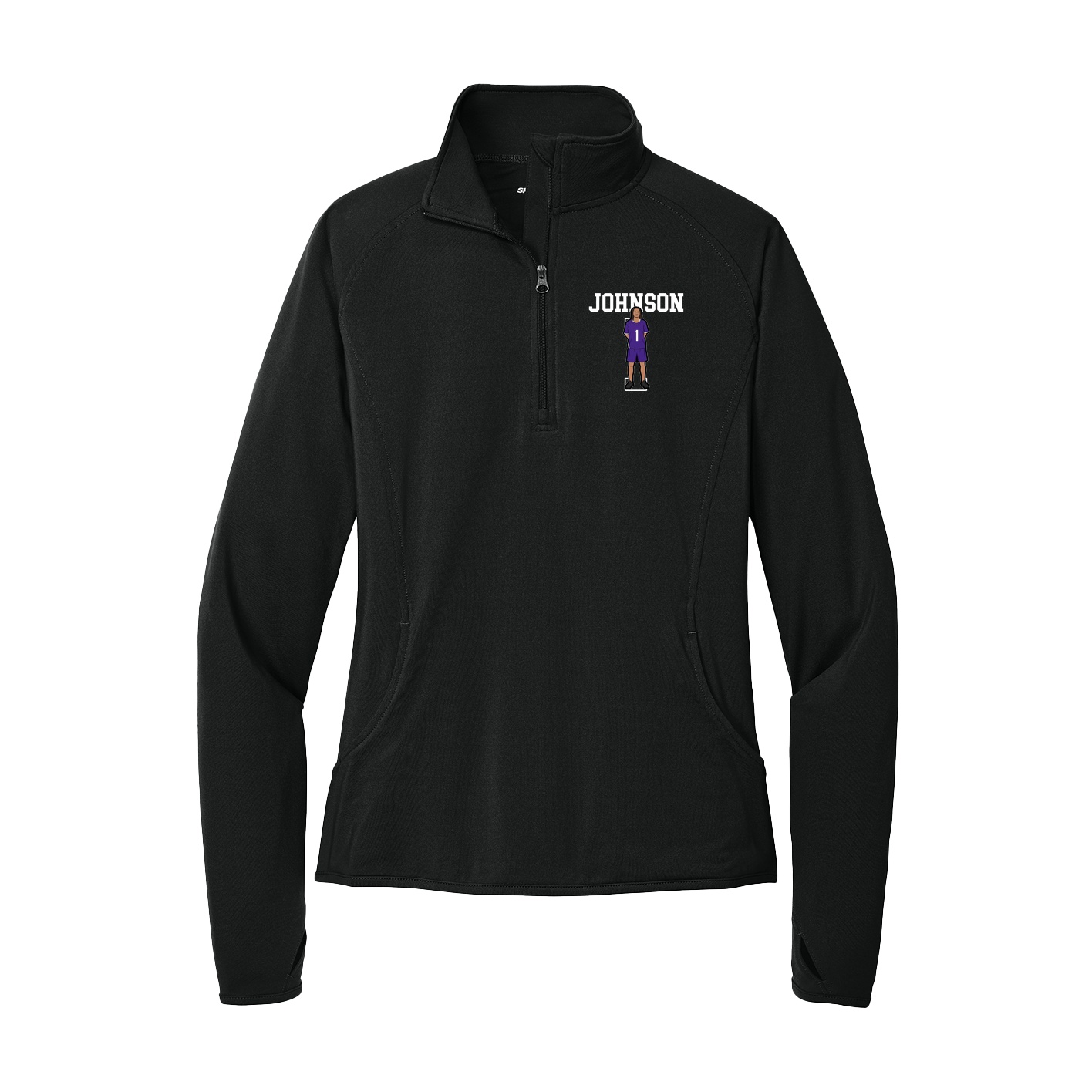Women's Q-Zip Pullover — Shirsey in Black
