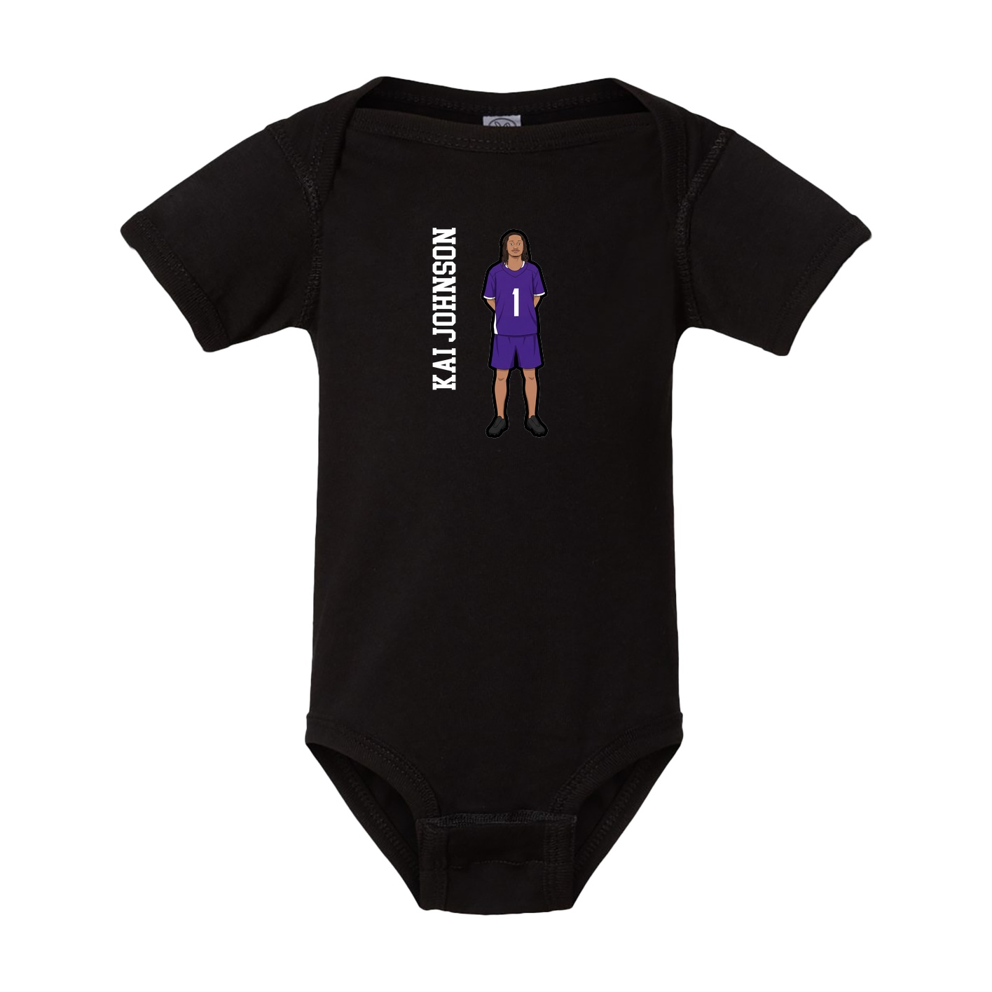 Baby Onesie — Name Vertical in Black