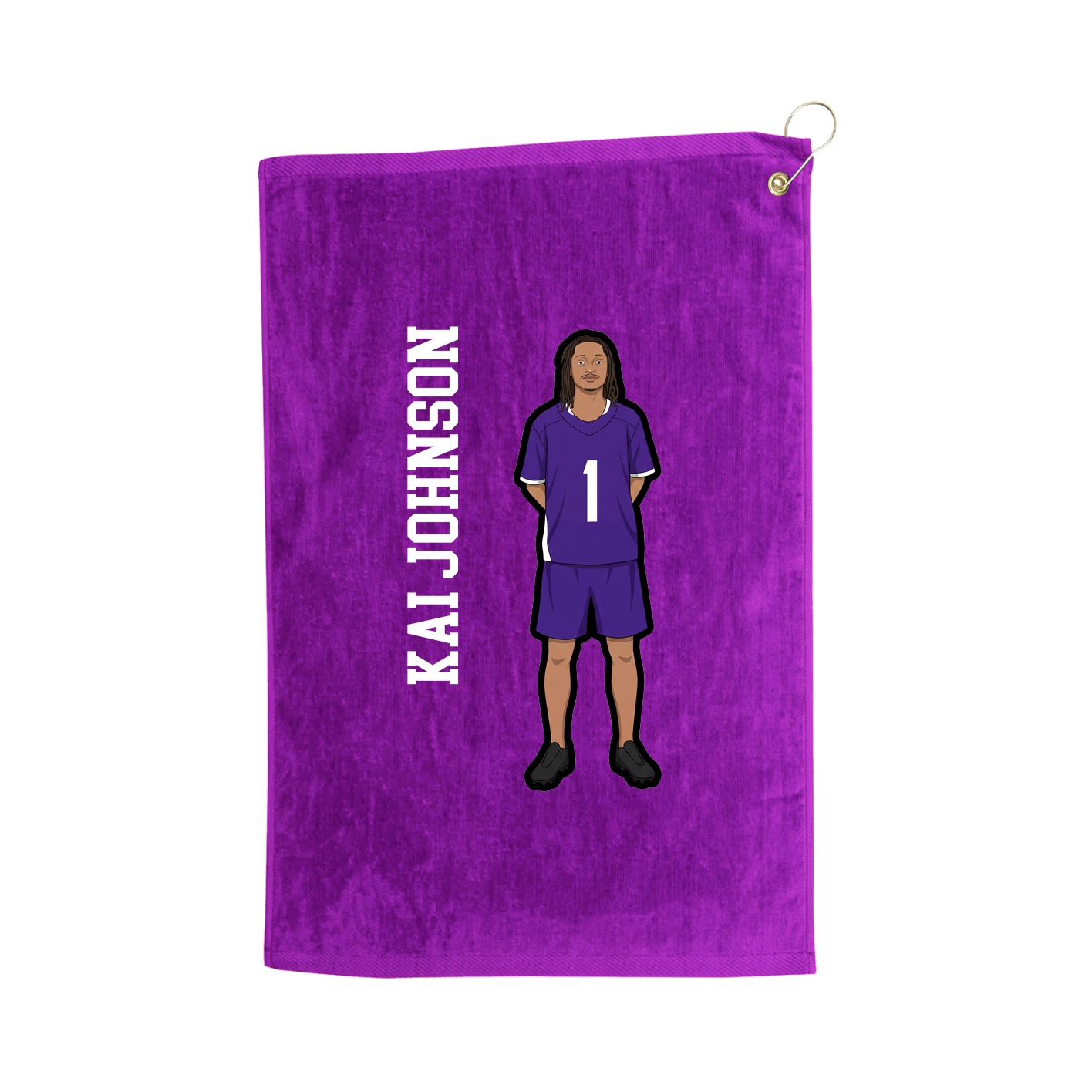 Golf Towel — Name Vertical in Purple