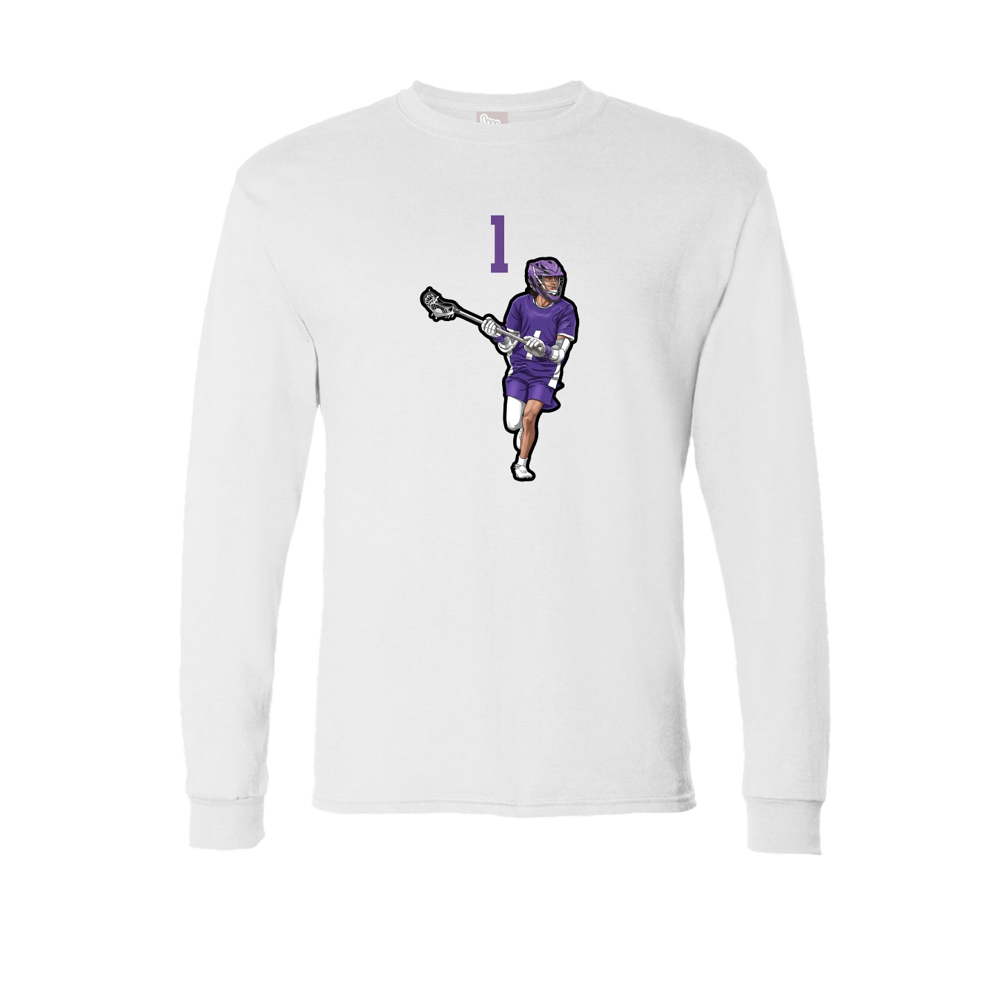 Long Sleeve Tee — Number Top in White