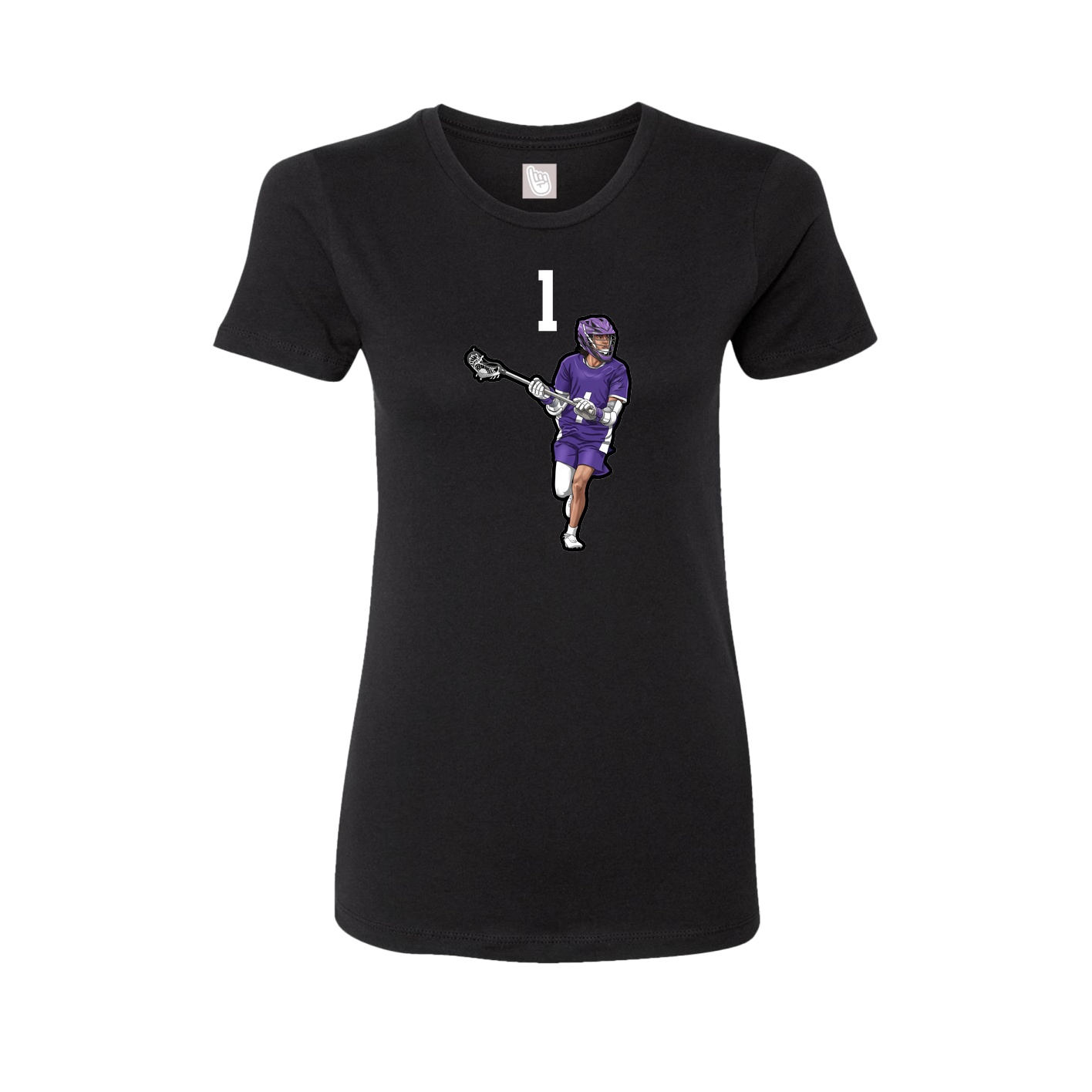 Fitted Women's Tee — Number Top in Black
