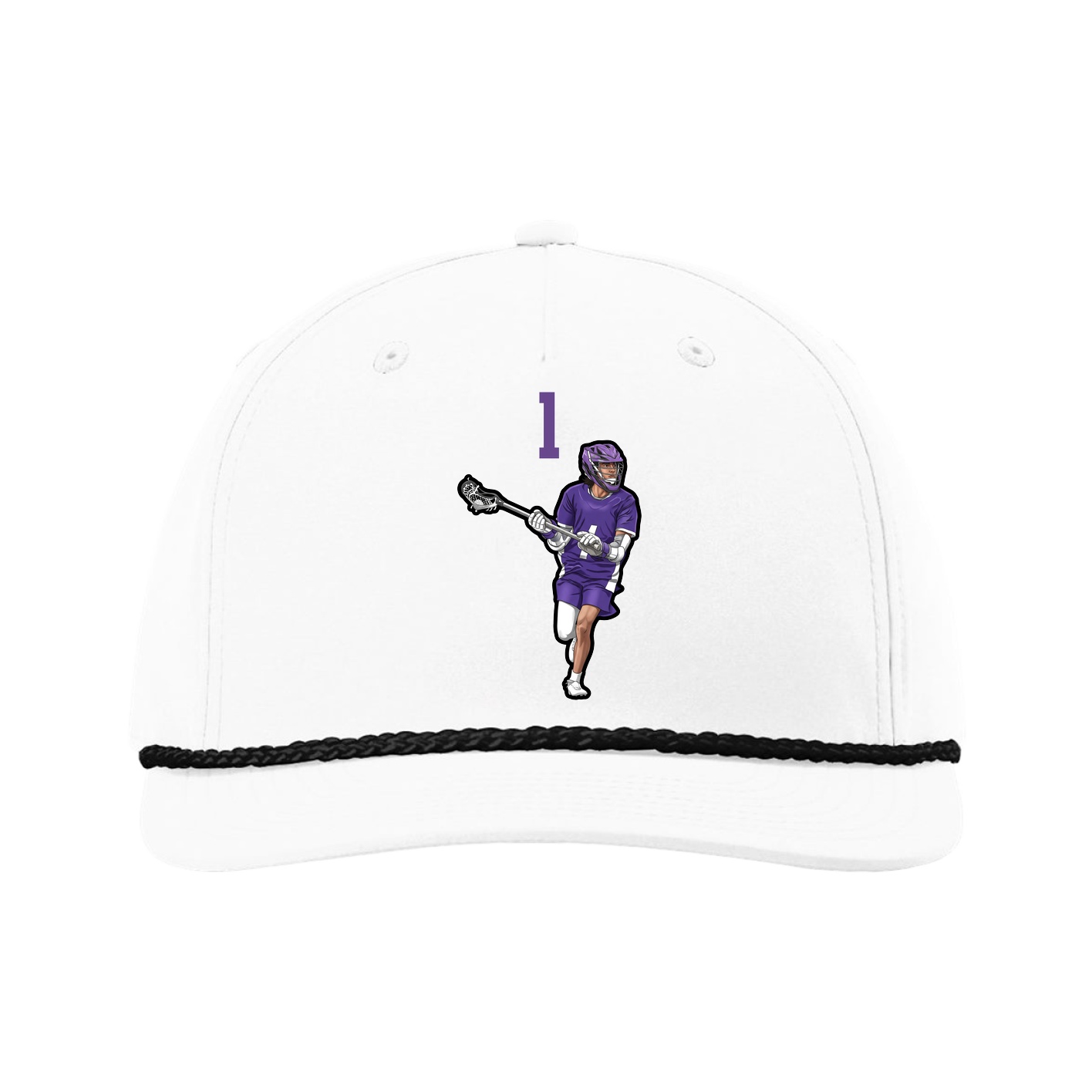Five-Panel Classic Rope Cap — Number Top in White