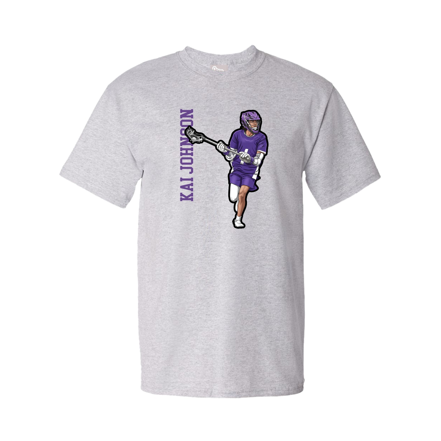 Youth Tee — Name Vertical in Grey