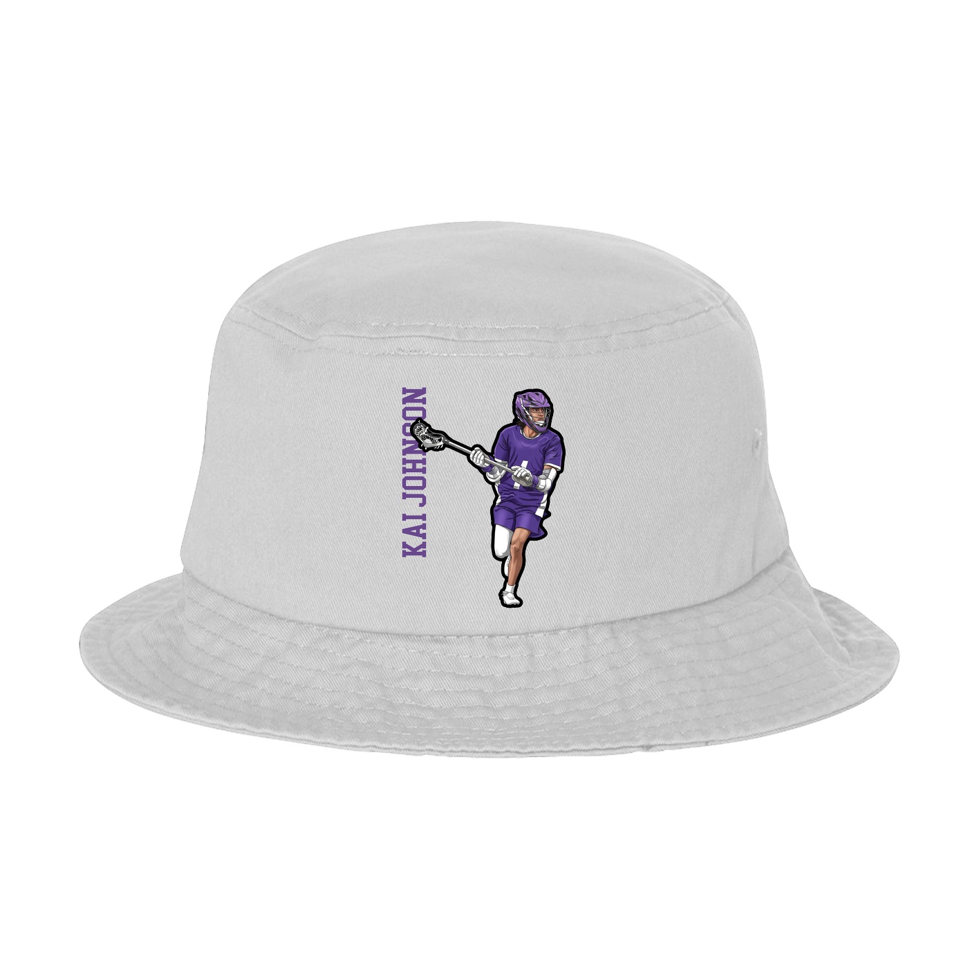 Bucket Cap — Name Vertical in White