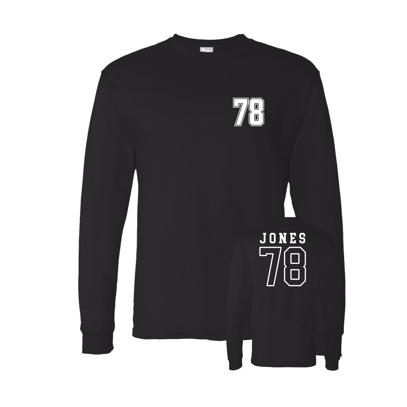 Long Sleeve Tee — Chest Back in Black