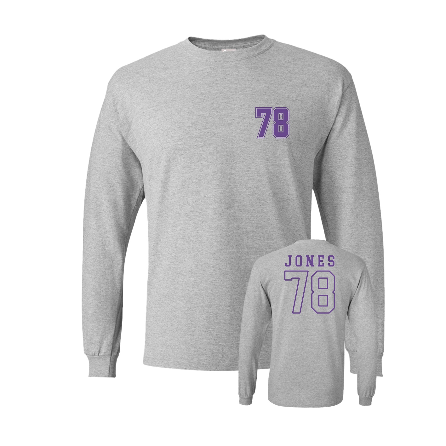 Long Sleeve Tee — Chest Back in Grey