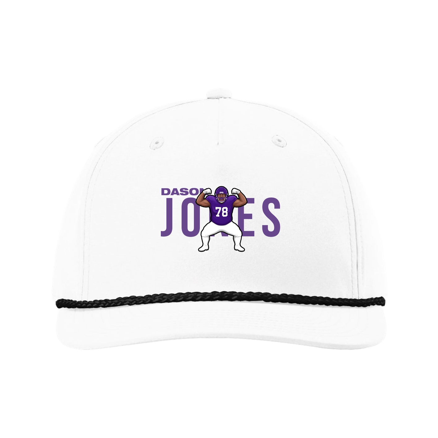 Five-Panel Classic Rope Cap — Player Name in White