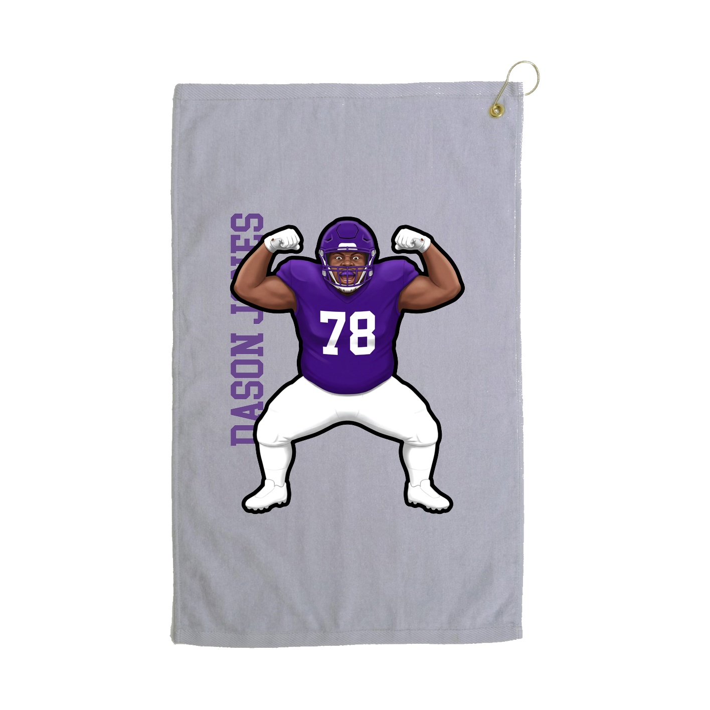 Golf Towel — Name Vertical in Grey