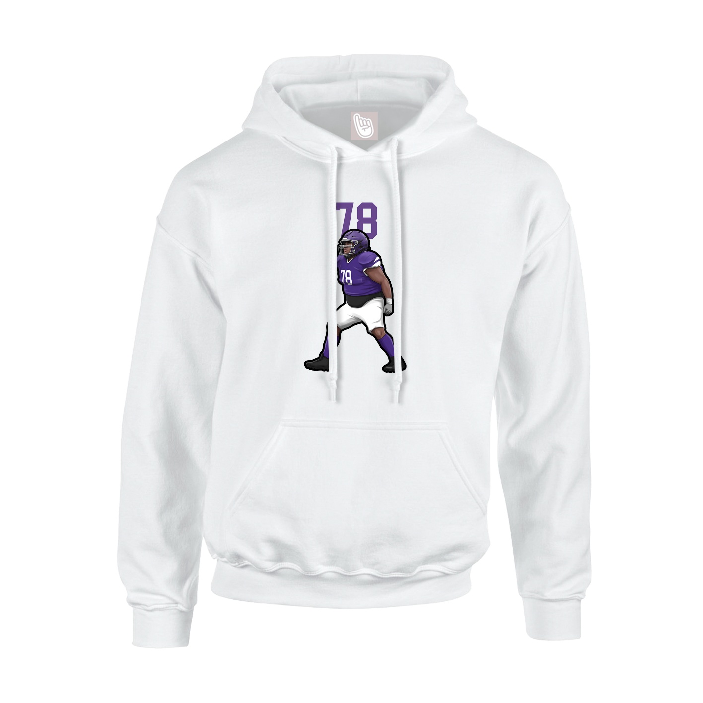Youth Hoodie — Number Top in White