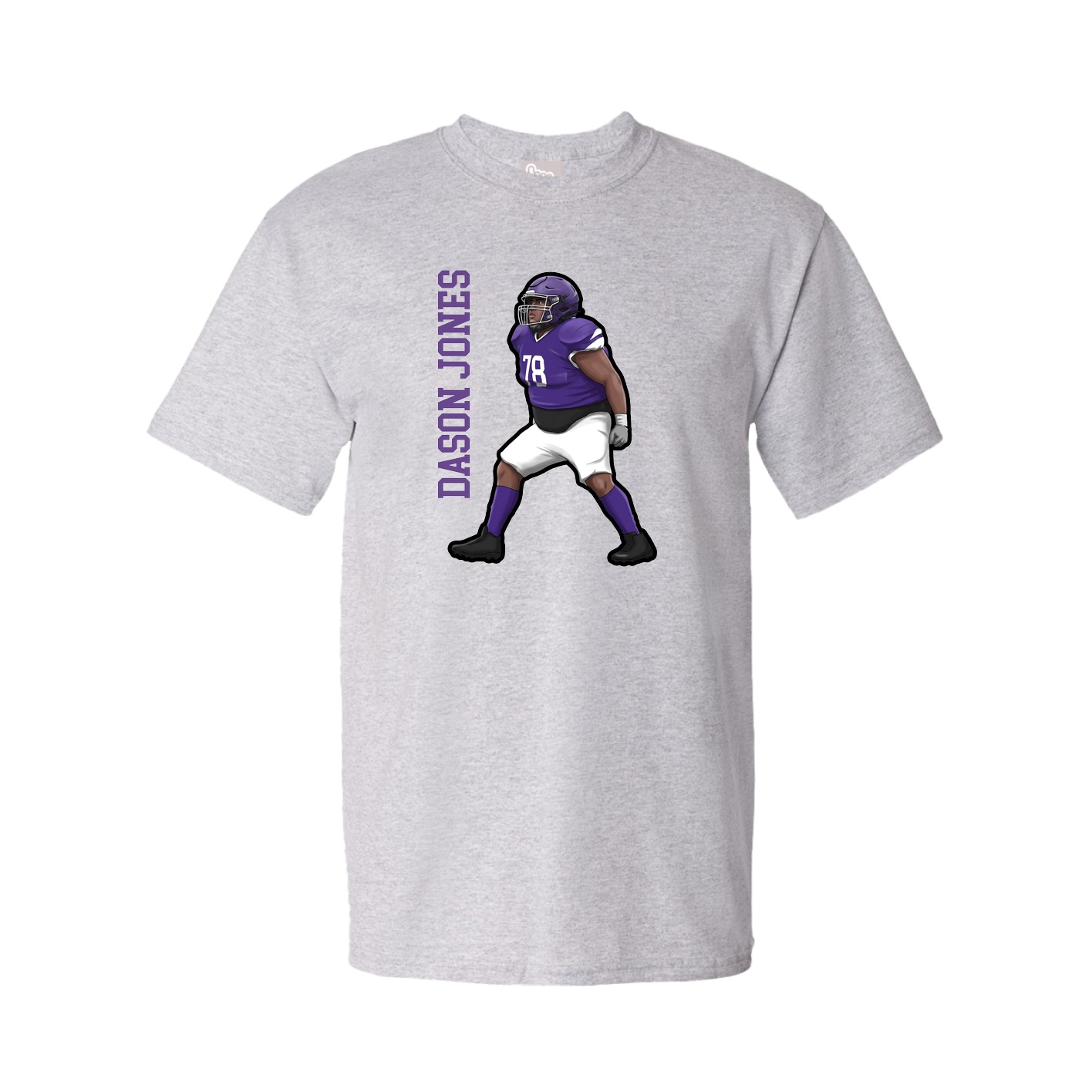 Youth Tee — Name Vertical in Grey