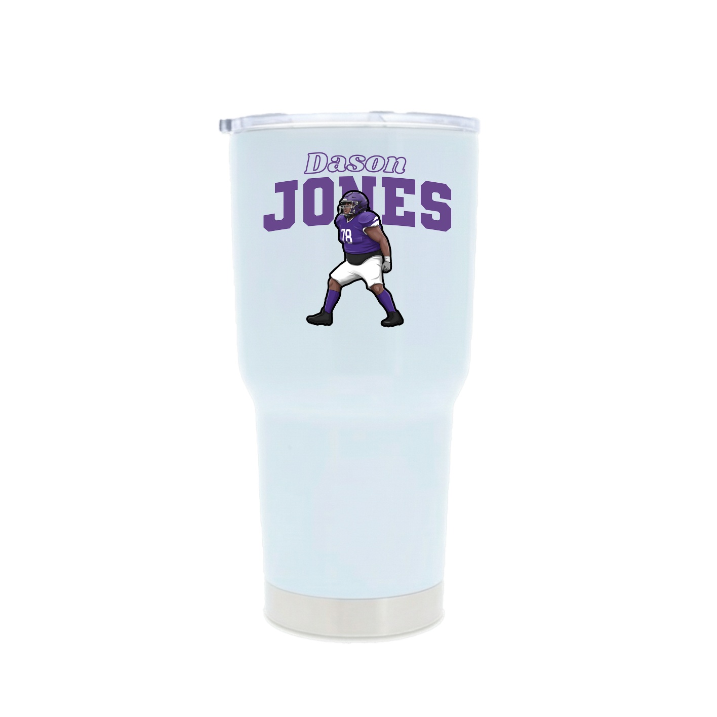 30oz Stainless Steel Tumbler — Name Arch in White