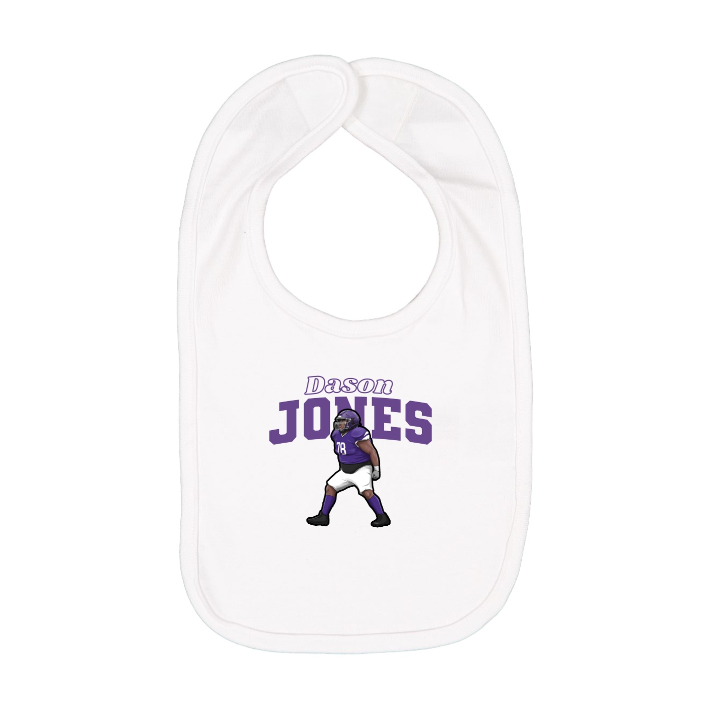 Infant Bib — Name Arch in White
