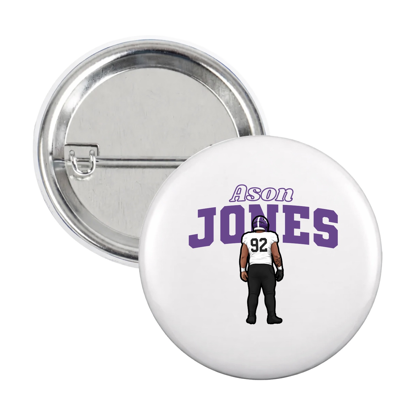 Game Day Button — Name Arch in White