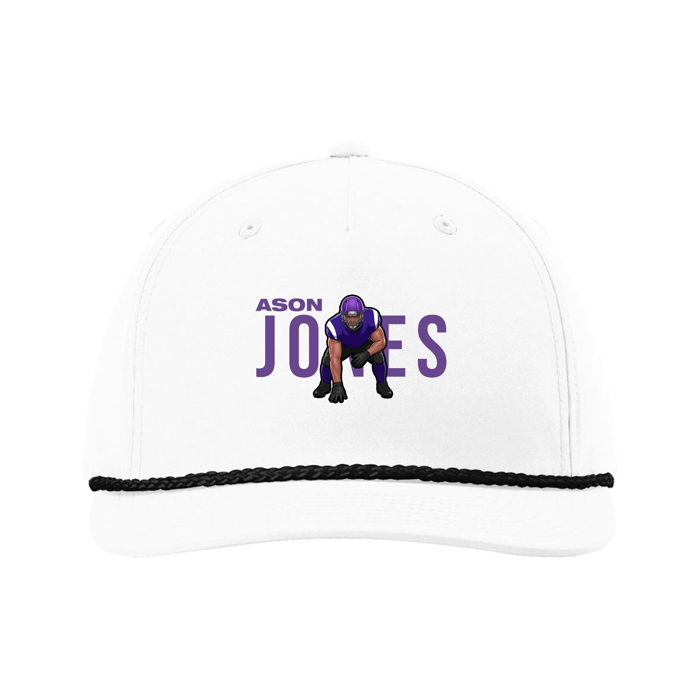 Five-Panel Classic Rope Cap — Player Name in White