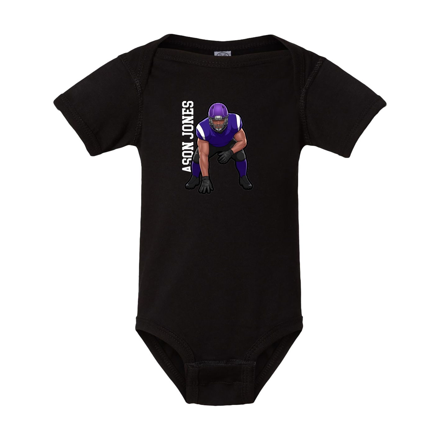 Baby Onesie — Name Vertical in Black