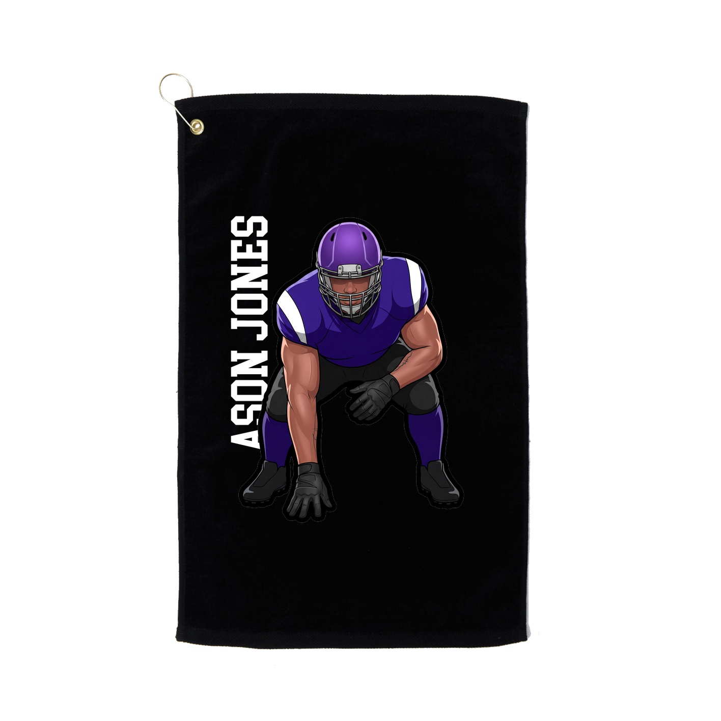 Golf Towel — Name Vertical in Black