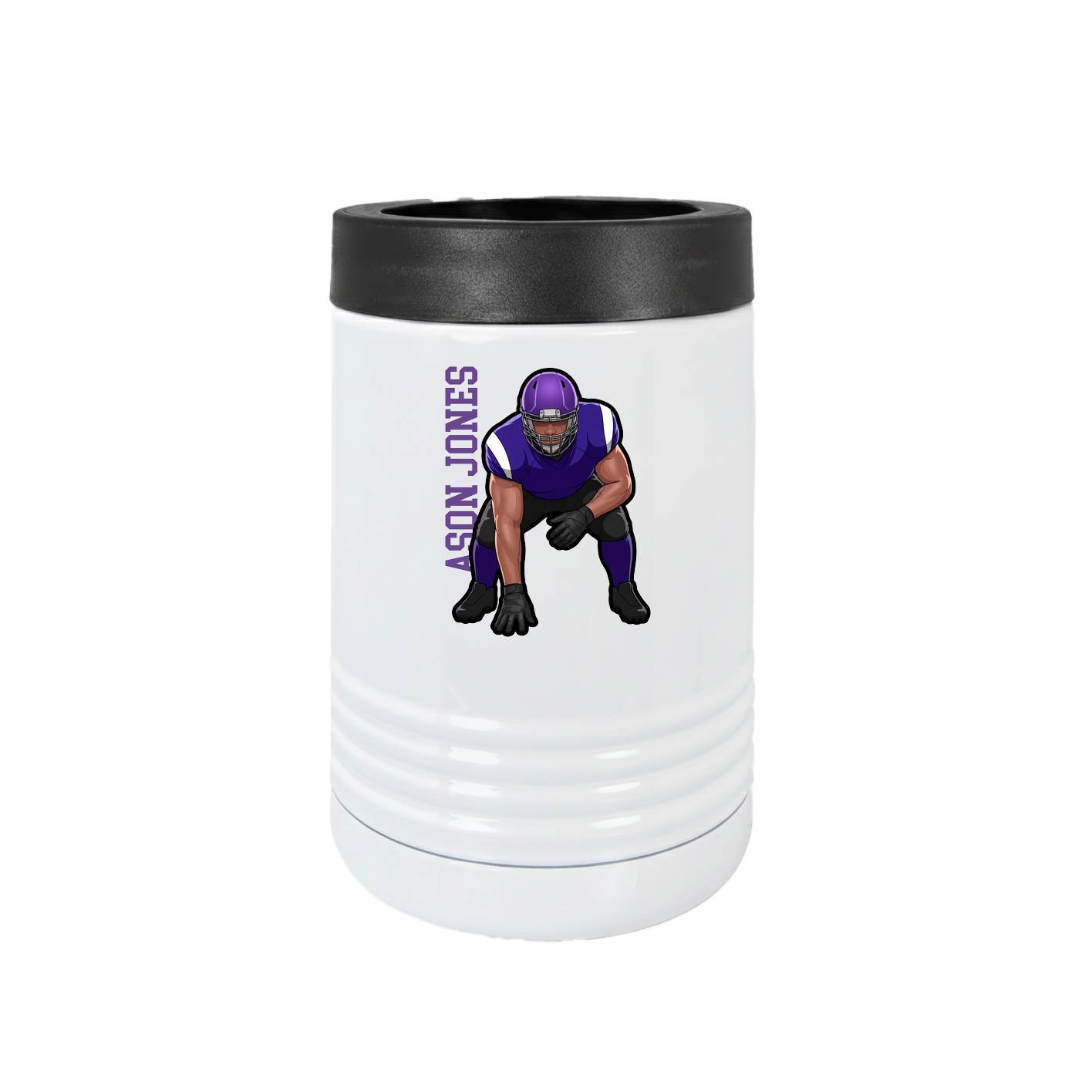 Beverage Holder — Name Vertical in White
