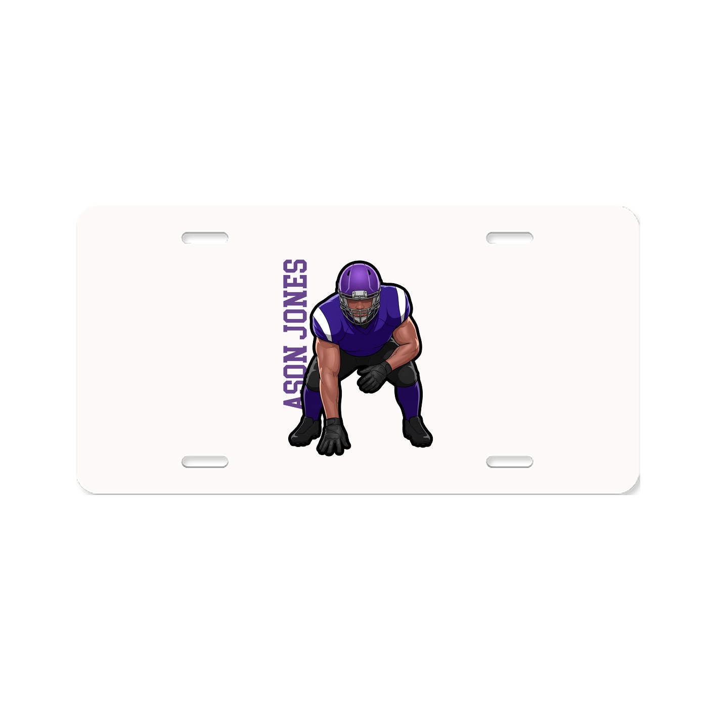 License Plate — Name Vertical in Classic