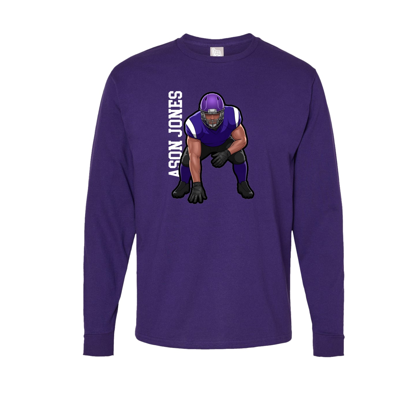Long Sleeve Tee — Name Vertical in Purple