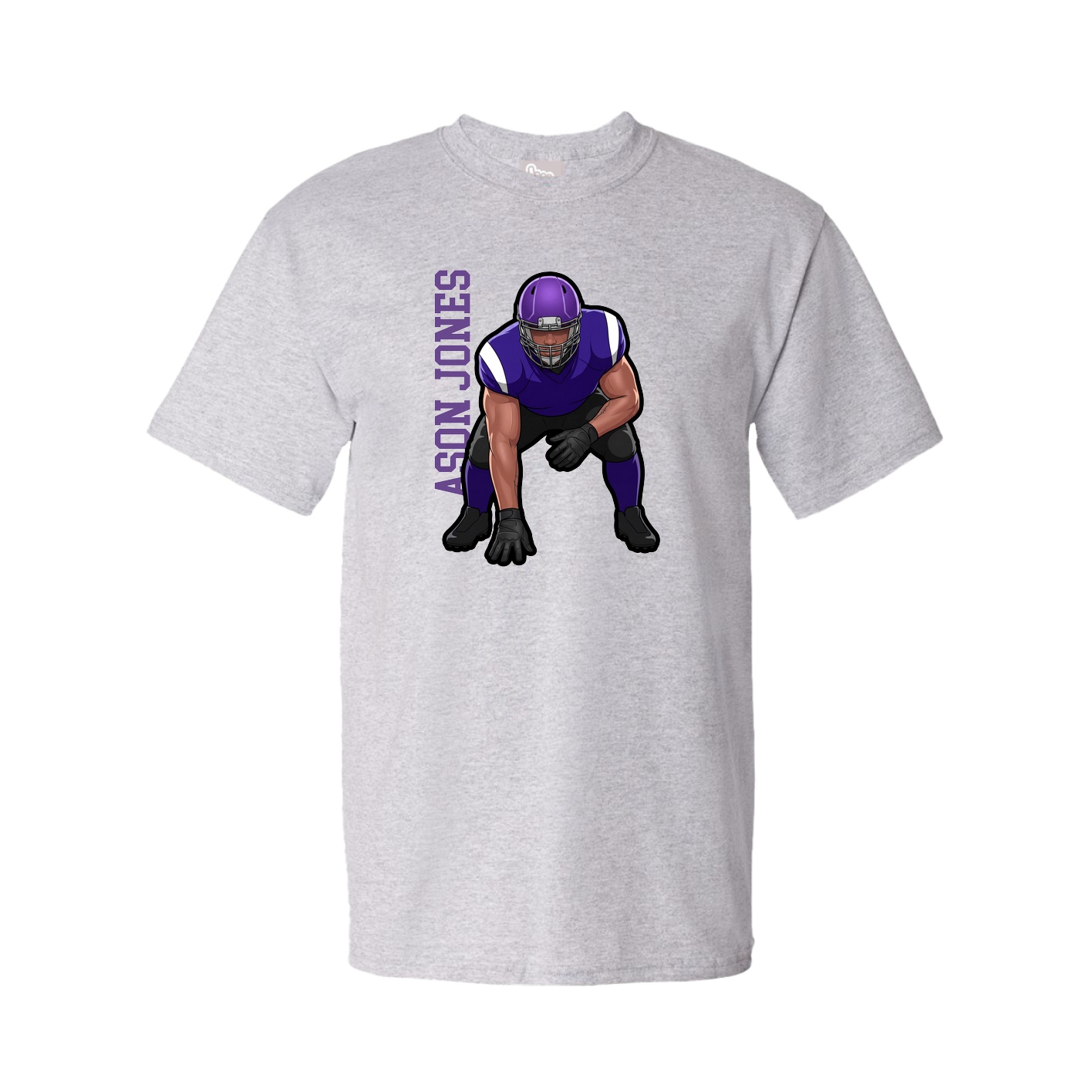 Youth Tee — Name Vertical in Grey