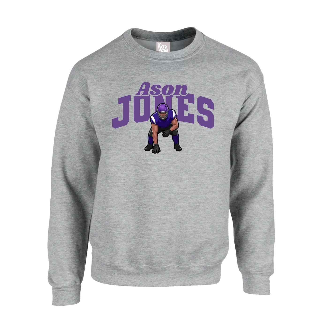 Fleece Crew — Signature Arch in Grey